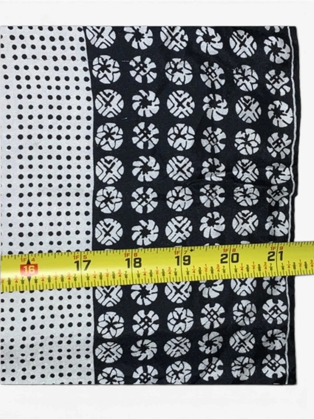 Vintage Vera Neumann Scarf Black White Rayon Silk Geometric Japan 21” Square
